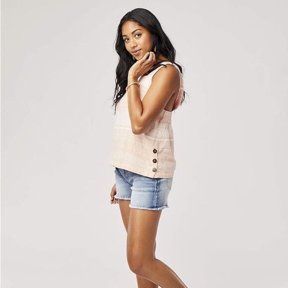 Carve Designs River Tank Top Cotton Linen Blend Blue chambray white xl - Picture 9 of 10